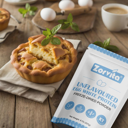 ZORVITA Gefriergetrocknetes Eiweißpulver Ungesüßt, Ohne Zusätze oder Füllstoffe, Glutenfrei, Nicht-GVO, 227 g (8 Unzen)