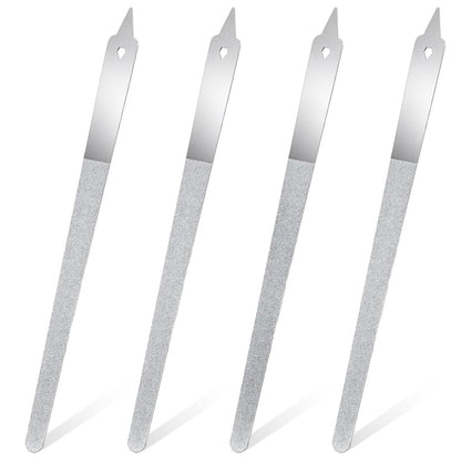 Clofiak 4er Set Diamant-Nagelfeile aus Edelstahl, 15 cm Doppelseitige Metall-Nagelfeile für Maniküre und Pediküre im Salon und Zuhause