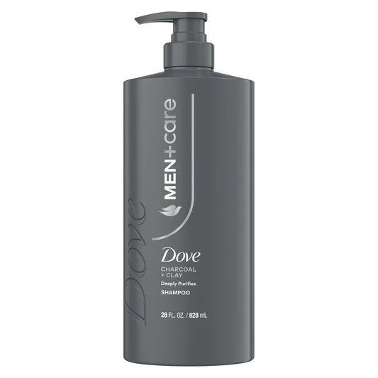 DOVE MEN + CARE Shampoo mit Holzkohle & Tonerde, 828 ml – Kräftigt das Haar und reinigt tiefenwirksam
