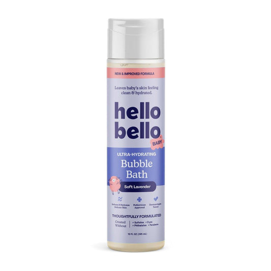 Hello Bello Ultra-Feuchtigkeitsspendendes Baby-Badeschaum, Sanfter Lavendelduft, Tränenfrei & Sicher für empfindliche Haut, 283ml Flasche