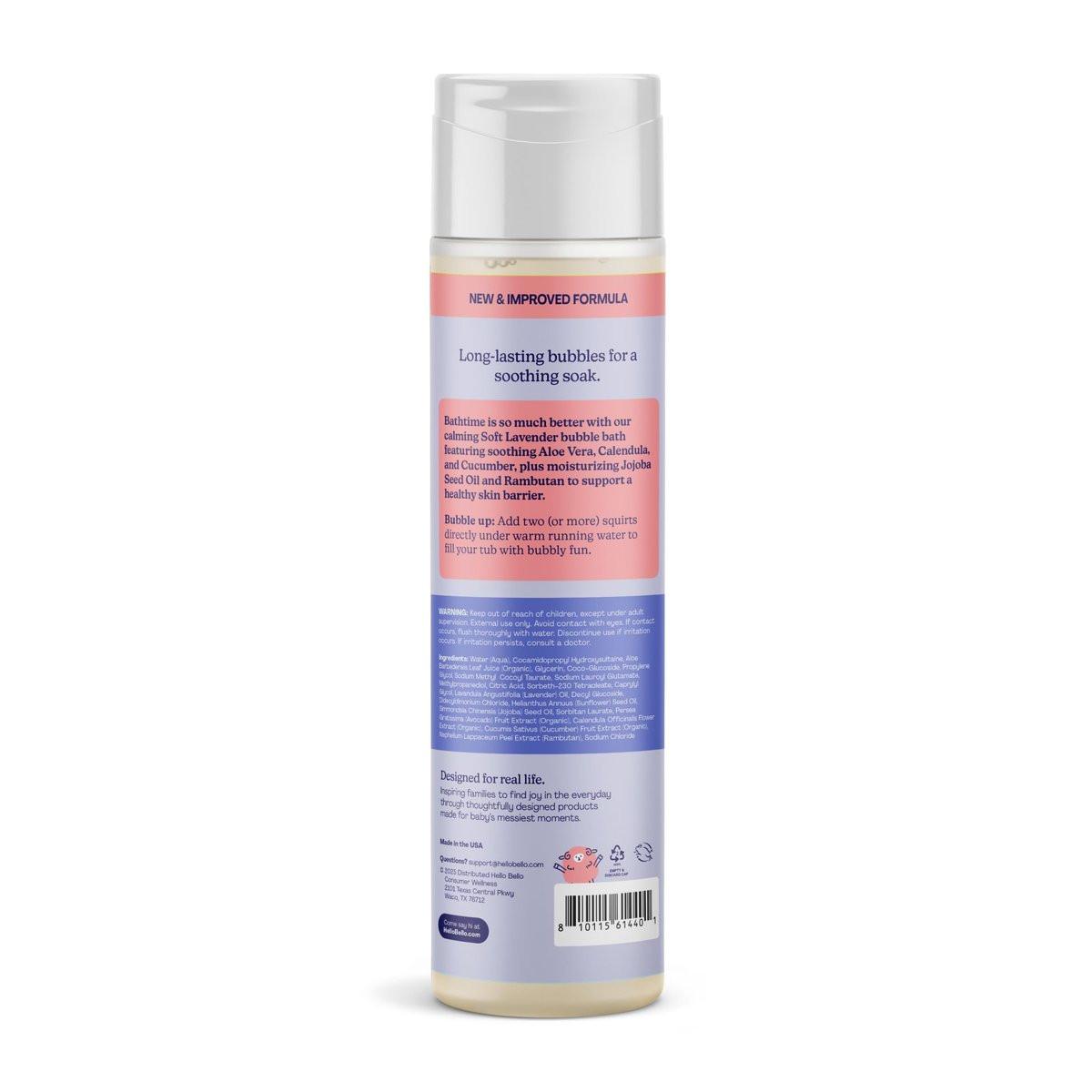 Hello Bello Ultra-Feuchtigkeitsspendendes Baby-Badeschaum, Sanfter Lavendelduft, Tränenfrei & Sicher für empfindliche Haut, 283ml Flasche