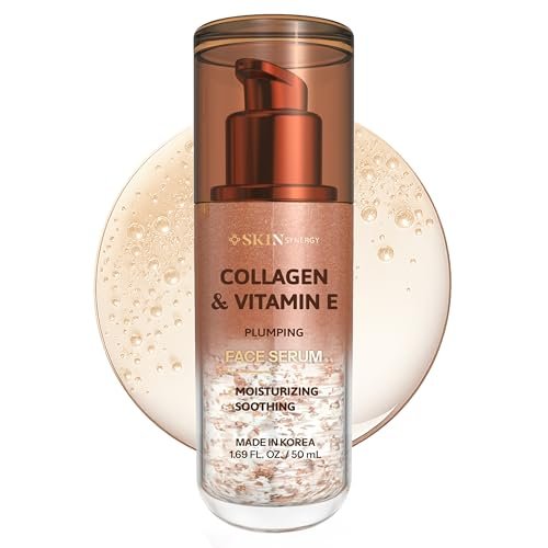 Skin Synergy Collagen & Vitamin E Gesichtsserum – Feuchtigkeitsspendend, Straffend & Pflegend – Dermatologisch getestet, Anti-Aging, Koreanische Hautpflege – Clean Beauty, Tierversuchsfrei, Vegan – 50 ml