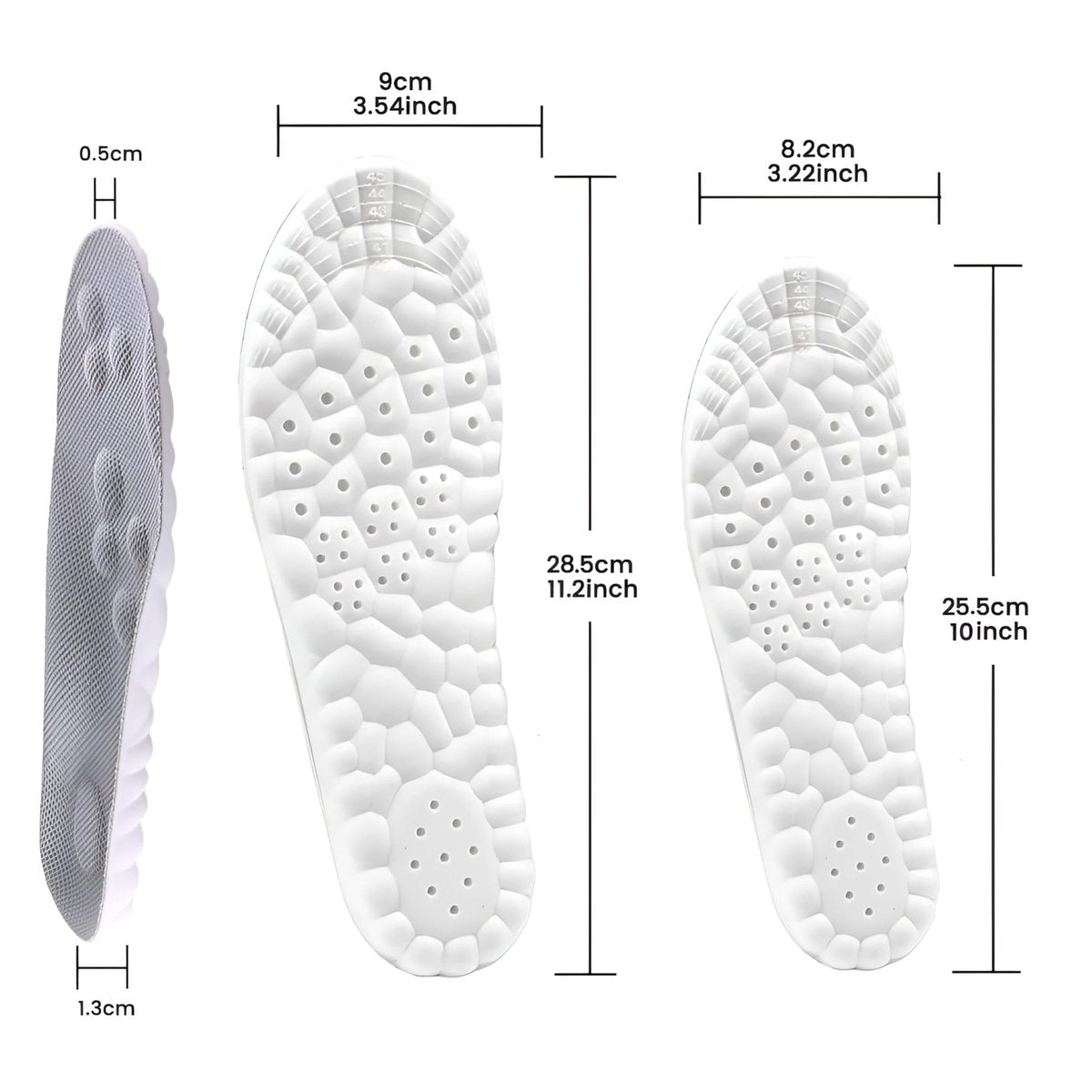 2 Paar Cloud Einlagen - 4D-Cloud-Technologie Einlegesohlen - Super Weiche Komfort-Einlegesohlen, U-Shape Memory-Schaum Einlagen, Zuschneidbare Einlagen (Schwarz, Herren: 12-13)
