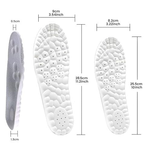 2 Paar Cloud Einlagen - 4D-Cloud-Technologie Einlegesohlen - Super Weiche Komfort-Einlegesohlen, U-Shape Memory-Schaum Einlagen, Zuschneidbare Einlagen (Schwarz, Herren: 12-13)