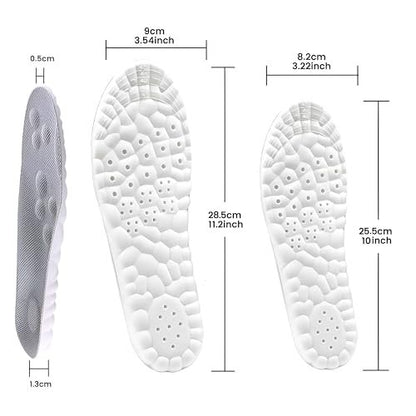 2 Paar Cloud Einlagen - 4D-Cloud-Technologie Einlegesohlen - Super Weiche Komfort-Einlegesohlen, U-Shape Memory-Schaum Einlagen, Zuschneidbare Einlagen (Schwarz, Herren: 12-13)