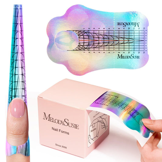 MelodySusie Nagelformen für Nagelverlängerungen 100 Stück, lange Länge und starke Haftung, für Acryl, Builder Gel und Poly Gel, für Heim-DIY und Salonwerkzeuge