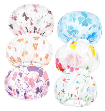 Kinder Duschhaube, 6 Stück wiederverwendbare Duschhauben für Mädchen und Kleinkinder (6 Farben)