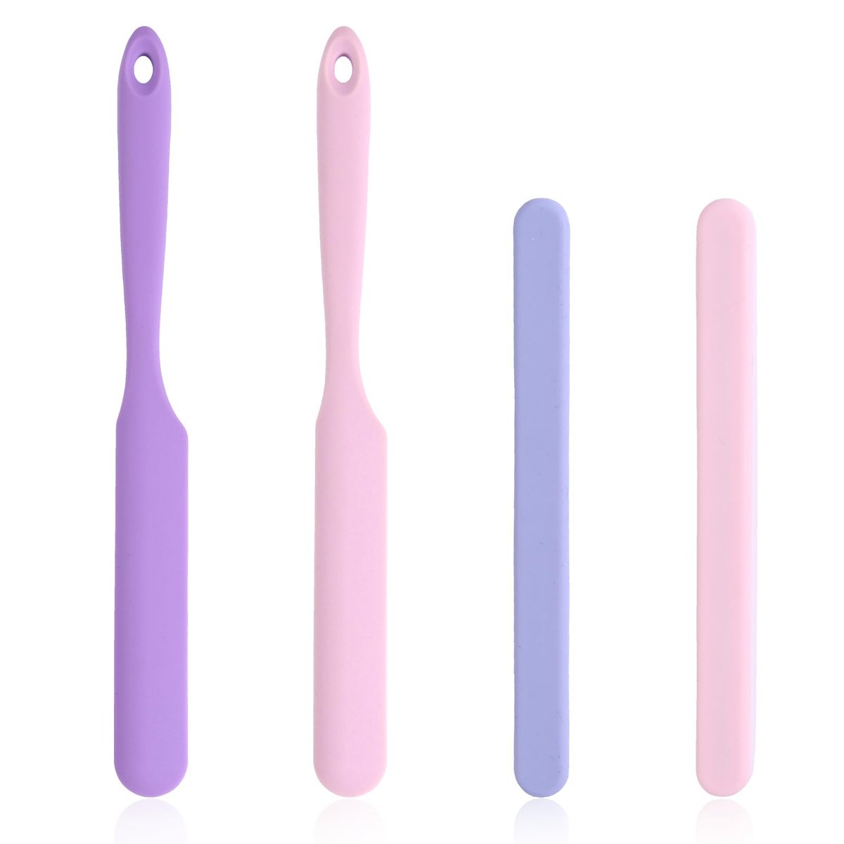 Clofiak 4er-Set Silikon-Wachsstäbchen, wiederverwendbare Antihaft-Wachsapplikatoren, Haarentfernungsspatel für Kosmetik und Körperpflege zu Hause und im Salon