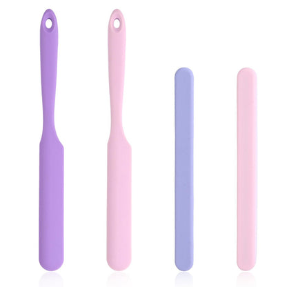 Clofiak 4er-Set Silikon-Wachsstäbchen, wiederverwendbare Antihaft-Wachsapplikatoren, Haarentfernungsspatel für Kosmetik und Körperpflege zu Hause und im Salon