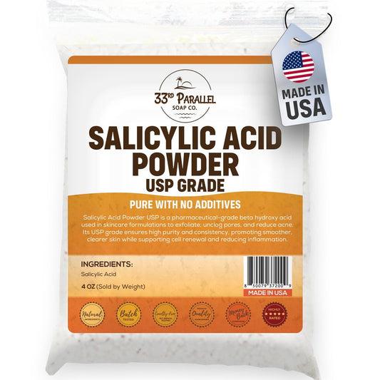 Salicylsäure-Pulver USP-Qualität (113g) | Professioneller BHA-Wirkstoff für DIY-Hautpflege, Seren, Peelings & Toner – Hochreine Inhaltsstoffe für klare, glatte Haut