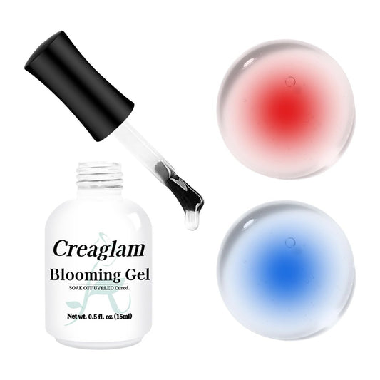 Creaglam Nail Blooming Gel Nagellack 15ml – UV LED Gel für Marmor-Nagelkunst, Klarer Aquarell-Blumen-Verlaufspolish, DIY Naturstein-Design für Heim- und Salon-Maniküre