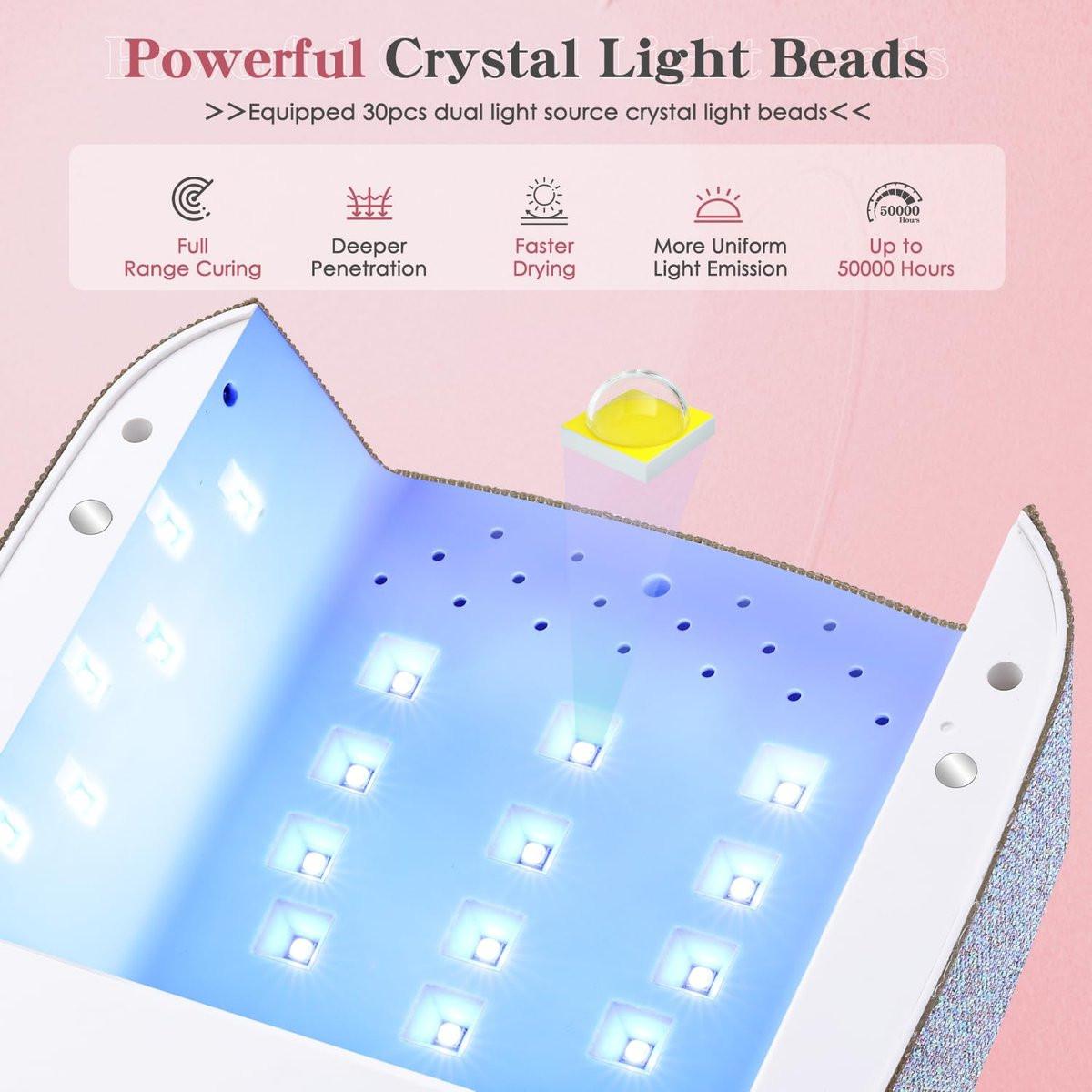 ANBEISTEE 2-in-1 Nagelbohrer & UV-LED-Nagellampe, professioneller wiederaufladbarer elektrischer Nagelbohrer 45000 U/min, Nagelfräser, schnelle Nageltrocknungs- und Aushärtungslampe, für Salon und Zuhause