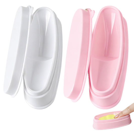 ANGNYA Nail Dip Container Set – 2er-Pack French Manicure Dipping Powder Tablett mit Lächeln-Linien-Führung für professionelle DIY Nagelkunst