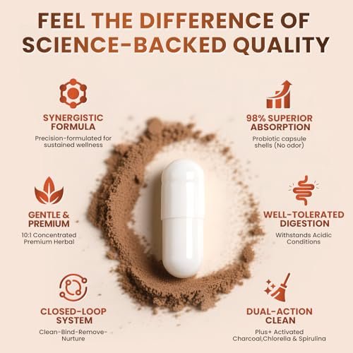 Lukaree Wermut Schwarznuss Reinigung für Menschen 1200mg – Ultimative Darmreinigung & Verdauungsgesundheit mit Kürbiskernöl, Nelke, Aktivkohle – Probiotische Kapseln für Männer & Frauen – Vegan, 60 Stück