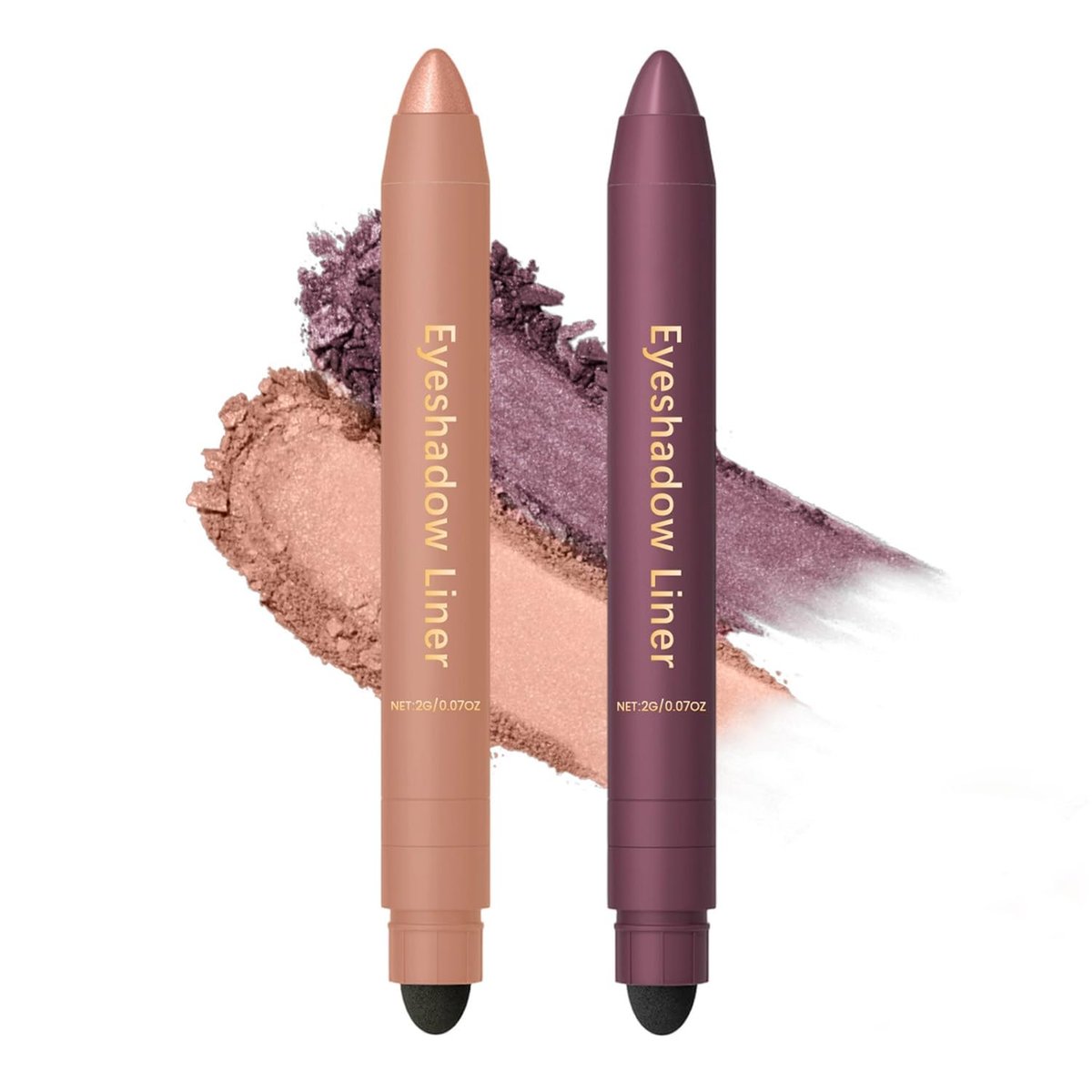 Eaton Kang 2er-Pack Shadow Liner 2-in-1 Eyeliner & Lidschatten, Duo in Champagner & Lila – Wasserfest, Geschmeidig & Leicht zu Färben