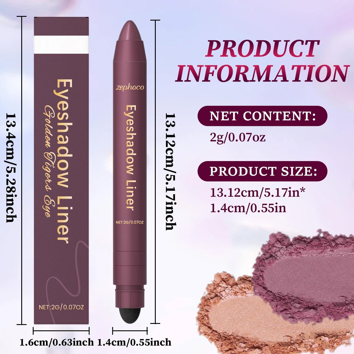 Eaton Kang 2er-Pack Shadow Liner 2-in-1 Eyeliner & Lidschatten, Duo in Champagner & Lila – Wasserfest, Geschmeidig & Leicht zu Färben