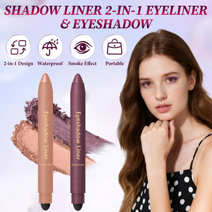 Eaton Kang 2er-Pack Shadow Liner 2-in-1 Eyeliner & Lidschatten, Duo in Champagner & Lila – Wasserfest, Geschmeidig & Leicht zu Färben