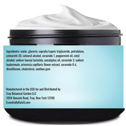 Essentially KateS Pfefferminz + Eukalyptus Kühlende Creme Lotion 4 Fl Oz - Angereichert mit Ceramiden 1, 3 und 6II - Beruhigend nach körperlicher Aktivität - Lindert überlastete Muskeln
