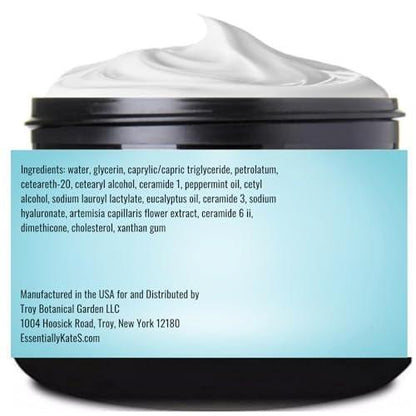 Essentially KateS Pfefferminz + Eukalyptus Kühlende Creme Lotion 4 Fl Oz - Angereichert mit Ceramiden 1, 3 und 6II - Beruhigend nach körperlicher Aktivität - Lindert überlastete Muskeln