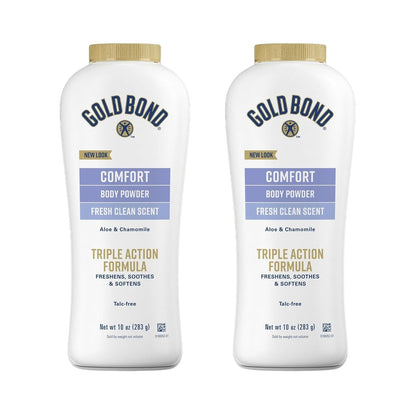 Gold Bond Comfort Body Powder, 10 oz., Talkfrei, Frischer Sauberer Duft mit Aloe & Kamille, 2er-Pack