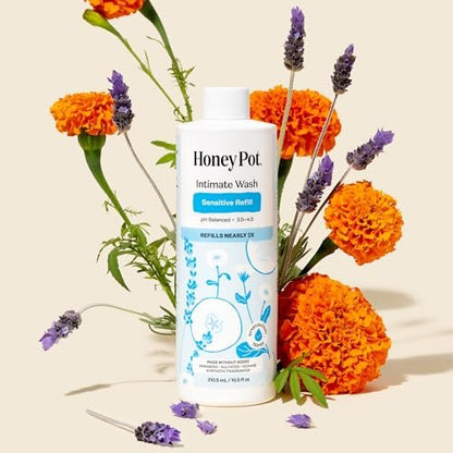 Honey Pot – Sensitive Feminine Wash Nachfüllpackung – Kräuterinfundiert, pH-ausgeglichene pflanzliche Naturpflege – 10,5 Fl Oz