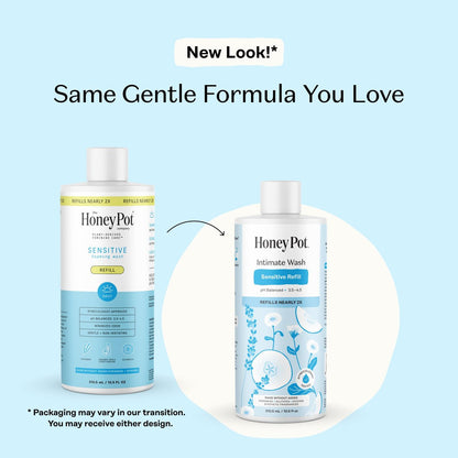 Honey Pot – Sensitive Feminine Wash Nachfüllpackung – Kräuterinfundiert, pH-ausgeglichene pflanzliche Naturpflege – 10,5 Fl Oz