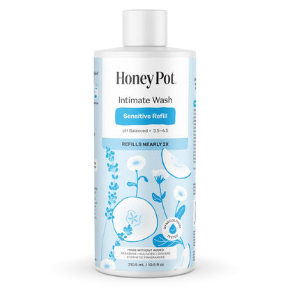 Honey Pot – Sensitive Feminine Wash Nachfüllpackung – Kräuterinfundiert, pH-ausgeglichene pflanzliche Naturpflege – 10,5 Fl Oz