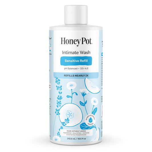 Honey Pot – Sensitive Feminine Wash Nachfüllpackung – Kräuterinfundiert, pH-ausgeglichene pflanzliche Naturpflege – 10,5 Fl Oz