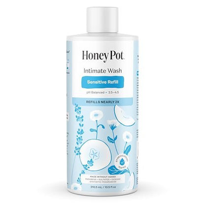 Honey Pot – Sensitive Feminine Wash Nachfüllpackung – Kräuterinfundiert, pH-ausgeglichene pflanzliche Naturpflege – 10,5 Fl Oz