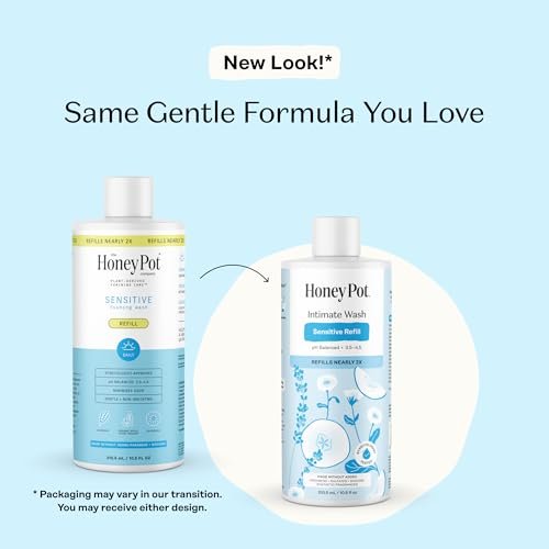 Honey Pot – Sensitive Feminine Wash Nachfüllpackung – Kräuterinfundiert, pH-ausgeglichene pflanzliche Naturpflege – 10,5 Fl Oz