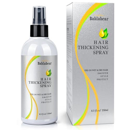 Bablabear Haar-Verdickungs- und Volumenspray für feines, dünnes Haar – verleiht sofortiges Volumen, Fülle, Ansatz-Halt und extreme Körperfülle – Texturspray für Frauen und Männer – sicher für coloriertes Haar – 250 ml / 8,5 Fl Oz