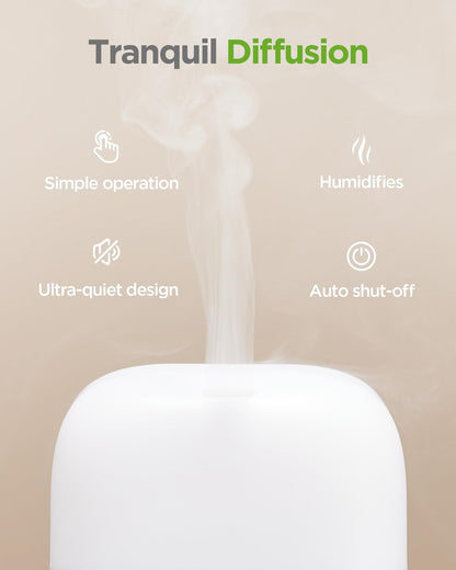 InnoGear 150ml Aroma-Diffuser – 5-in-1 Ultraschall-Diffusor für Zuhause, 8 LED-Farben, leiser Mini-Luftbefeuchter für Büro & Zimmer (Gelb, Mittel)