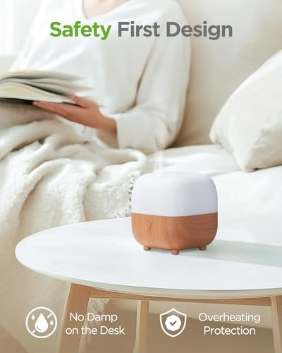 InnoGear 150ml Aroma-Diffuser – 5-in-1 Ultraschall-Diffusor für Zuhause, 8 LED-Farben, leiser Mini-Luftbefeuchter für Büro & Zimmer (Gelb, Mittel)