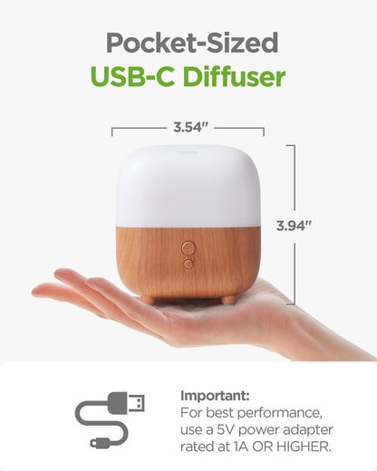 InnoGear 150ml Aroma-Diffuser – 5-in-1 Ultraschall-Diffusor für Zuhause, 8 LED-Farben, leiser Mini-Luftbefeuchter für Büro & Zimmer (Gelb, Mittel)