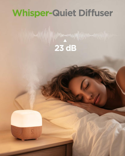 InnoGear 150ml Aroma-Diffuser – 5-in-1 Ultraschall-Diffusor für Zuhause, 8 LED-Farben, leiser Mini-Luftbefeuchter für Büro & Zimmer (Gelb, Mittel)