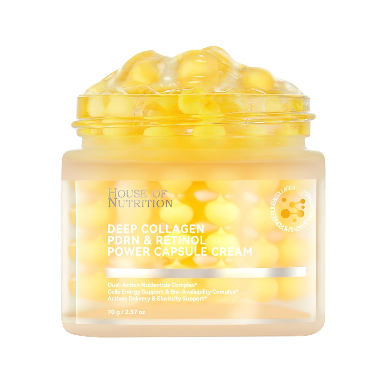 Deep Collagen Capsule Cream mit PDRN & Retinol – Microneedling Anti-Aging Gesichtsfeuchtigkeitscreme für Festigkeit, Faltenpflege & Elastizität, 2,37 fl.oz