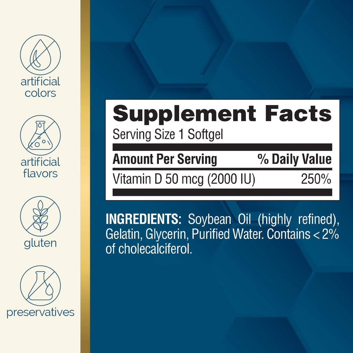 Nature's Wonder Vitamin D3 2000 IE (50 µg) - 360 Weichkapseln, 1-Jahresvorrat für Knochengesundheit, Immunsystem und Calciumaufnahme, glutenfrei