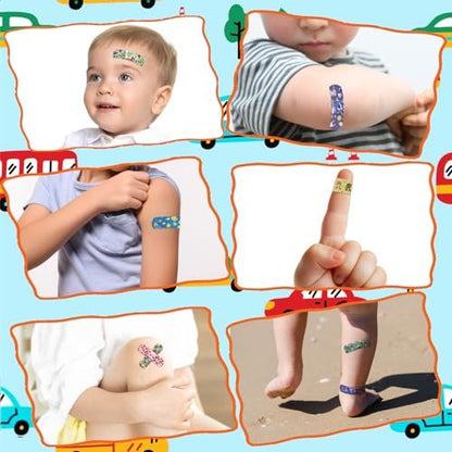 TUXIYA 300er Pack Kinder Cartoon Pflaster - 30 Motive, 6 Cartoon Themen, Flexible & Wasserfeste Pflaster für kleine Schnitte und Schrammen