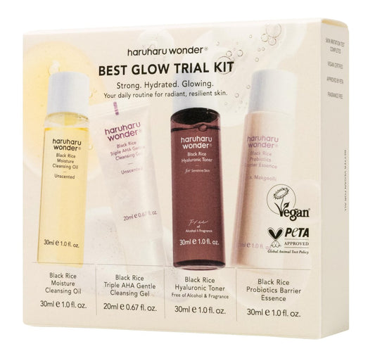 Haruharu Wonder Best Glow Trial Kit – Mini-Größen für eine strahlende Hautpflege-Routine