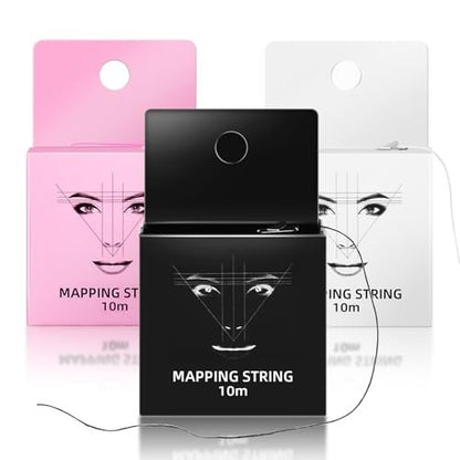 JimKing Augenbrauen-Mapping-Faden, Messwerkzeug, vorgestanzter Microblading-Faden, Premium-Markierungslinie zur Formgebung, Fadenlinien-Werkzeug, 32 Fuß (10 Meter) pro Box, 3er-Pack