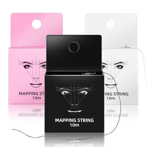 JimKing Augenbrauen-Mapping-Faden, Messwerkzeug, vorgestanzter Microblading-Faden, Premium-Markierungslinie zur Formgebung, Fadenlinien-Werkzeug, 32 Fuß (10 Meter) pro Box, 3er-Pack