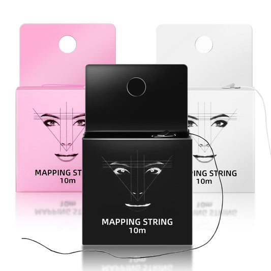 JimKing Augenbrauen-Mapping-Faden, Messwerkzeug, vorgestanzter Microblading-Faden, Premium-Markierungslinie zur Formgebung, Fadenlinien-Werkzeug, 32 Fuß (10 Meter) pro Box, 3er-Pack