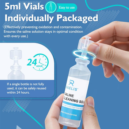 RAELIS Kochsalzlösung, 150 ml / 5,28 FL OZ, normale Lösung für den mehrfachen Haushaltsgebrauch, 5 ml pro Portion, 30 Stück pro Box