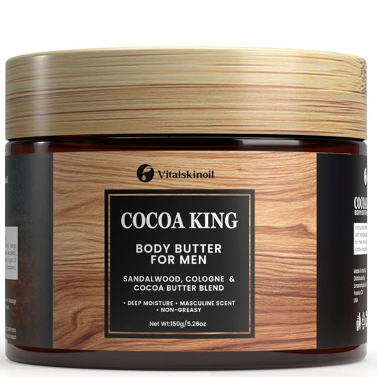 Cocoa King Body Butter für Männer – Reichhaltige Körperbutter mit Kakaobutter und Cologne-Duft – 5,26 oz Feuchtigkeitscreme
