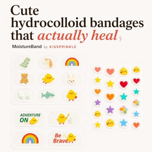 Kissprinkle MoistureBand Hydrokolloid-Pflaster für Kinder – Schnelle Heilung, wasserdicht & hautfreundlich (Adventure Collection, 35 Stück)