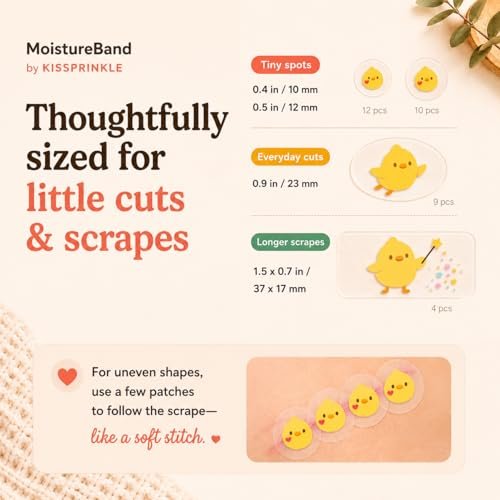 Kissprinkle MoistureBand Hydrokolloid-Pflaster für Kinder – Schnelle Heilung, wasserdicht & hautfreundlich (Adventure Collection, 35 Stück)