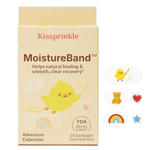 Kissprinkle MoistureBand Hydrokolloid-Pflaster für Kinder – Schnelle Heilung, wasserdicht & hautfreundlich (Adventure Collection, 35 Stück)