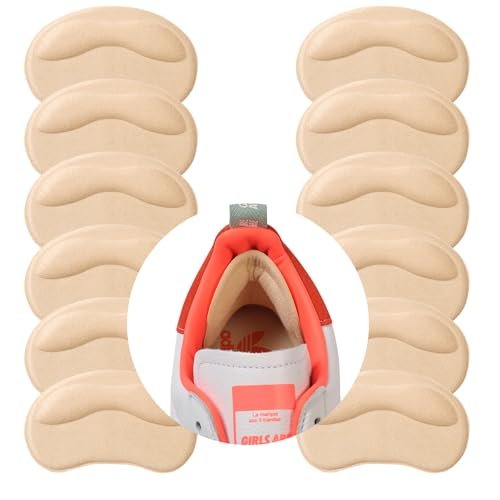 GQTJP Fersenpolster für zu große Schuhe – Fersenhalter & Einlagen für Damen und Herren – Schutz vor Blasen, Fersenschmerzen, Rutschen & Reibung (6 Paar, Beige)