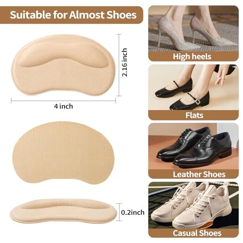 GQTJP Fersenpolster für zu große Schuhe – 6 Paar, Schwarz – Anti-Rutsch, Blasenschutz & Fersenschmerz