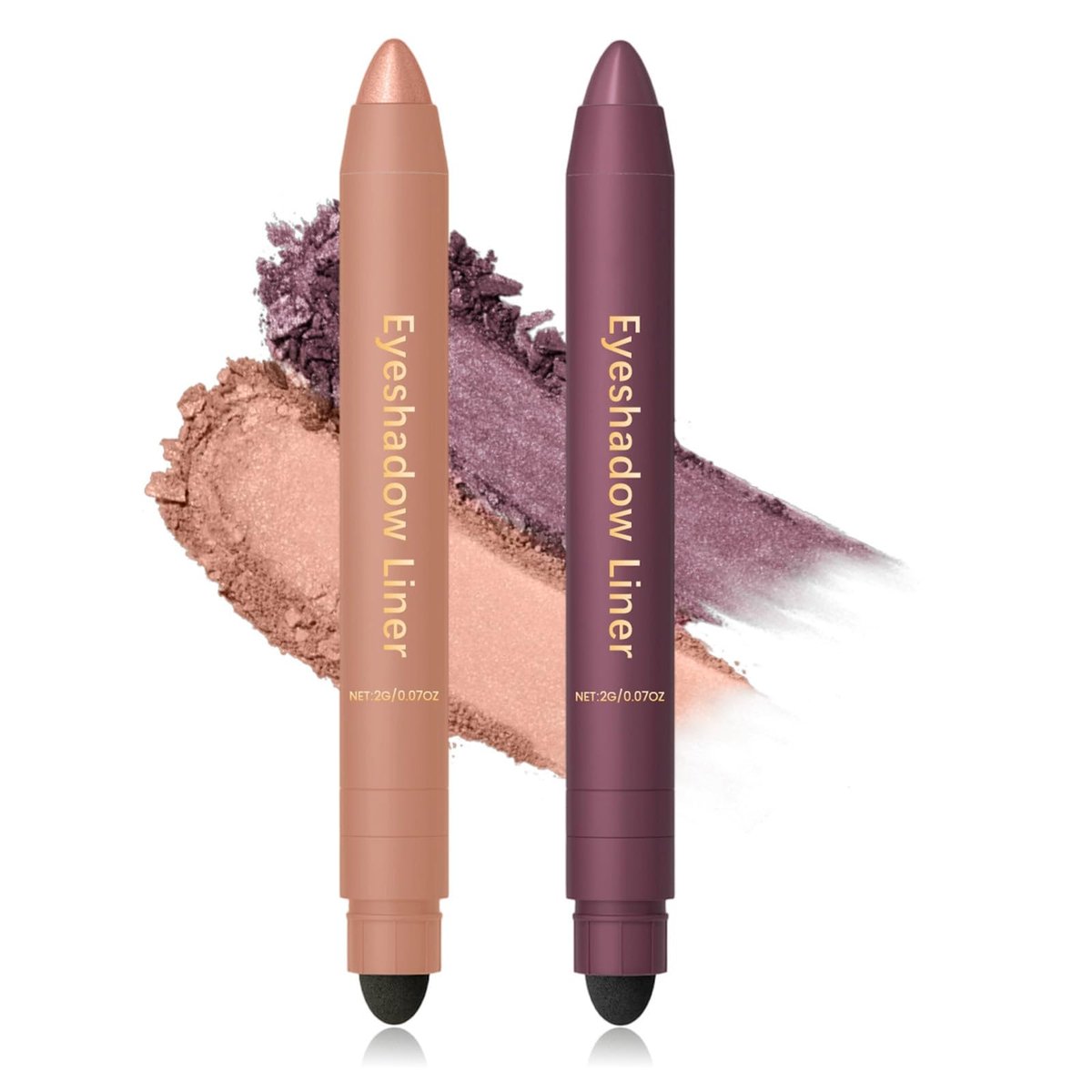 rexibuz Shadow Liner 2-in-1 Eyeliner Eyeshadow Duo – Champagner Gold & Pflaume – wasserfest, langanhaltend & wischfest